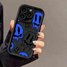 Soft Phone Case Cartoon Style With Blue And White Ghost Design, Compatible With 11 To 17 Pro Max Models. - 彩色 - 查看 6
