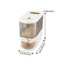 LIVINGANDHOME Living And Home 5/10KG Airtight Large Capacity Rice Dispenser,Food Storage Container,Kitchen Storage Organizer,Large Grain Container Storage With Lid Measuring Cylinder Moisture Proof Household Cereal Dispenser Bucket For Kitchen Soybean Corn - White - View 10