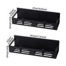 LIVINGANDHOME Living And Home Matte Black Magnetic Fridge Storage Rack Multi Pack Carbon Steel Iron Space Saving Organizer - Style-a 2Pcs - View 10