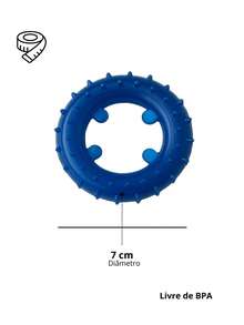 Kit 4 Mordedor Pet Argola Neon 7cm Livre de BPA Resistente - Azul - Visão 5