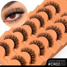 GROINNEYA 7 Pairs Cat Eye Lashes Spiked Criss-Cross Faux Mink Eyelashes Natural Look Soft Full Strip Lashes Luxury Volume Fake Eyelashes Mange Eyelashes Applicable To Dating Scenarios - Cat Eye Lashes - View 23