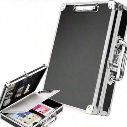 Portable Aluminum Combination Lock File Box – Secure Document Storage Case With Handle, Anti-Theft Password Lock For A4 Papers, Passports, Cash & Valuables