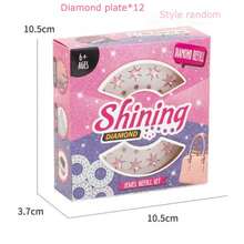 1 Set 180pcs Diamond Stickers/Girls Hair Jewelry Pressing Diamond Hair Accessories DIY Kit, Children Dress Up Hair Ornament Toy/Diamond Jewelry Hair Styling Tool/Glamorous Series Charm Girls Makeup Birthday Gift Toy (Some Accessories Color Random) - Pink Hair Clip - View 11