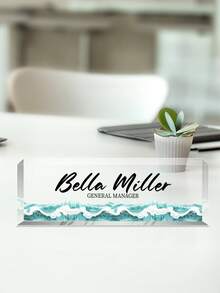 1pc Customized Acrylic Desk Name Plate, Customizable Text, 20 Styles, Personalized Employee Appreciation Gift - Acrylic Desk Name Plate Customization - Gift For Teachers, Colleagues, Nurses, Managers - Multicolor - View 3
