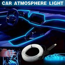3m/118inch USB Interior Car Neon Lights (Center Console + Dashboard) With Matching Armrest Storage Box, RGB LED Strip, APP Controlled, No Remote Control, For Ambient Lighting Applications, No Battery Required. - 氣氛燈3米 - 查看 2