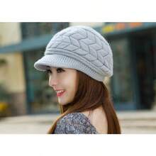 Women Beret Hats - Grey - View 3