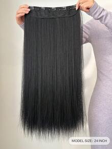 28 Inch Burgundy Straight Long Synthetic Hair Ponytail Extension, Suitable For Women - Black - View 3