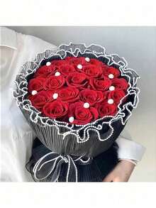 24/12yd Pearl Tulle Wrapping Paper, Bouquet Wrapping Tulle, DIY Gift Packaging, Ruffle Wave Tulle Floral Wrapping Paper, Gift Flower Wrapping Tulle, Suitable For DIY Valentine's Day Birthday Gift Decoration, Flower Shop Flower Packaging Supplies - Multicolor - View 9