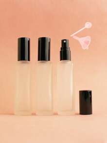 2个/3个/5个/10个装 长方形磨砂20毫升可灌装香水/爽肤水喷雾瓶，便携式玻璃喷雾器，玫瑰金和紫色瓶盖，带漏斗和补充装分配器 - 彩色 - 查看 32