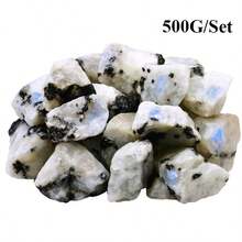 QYDCX Amazing Gemstone Rainbow Moonstone - Raw Crystals And Healing Stones, Natural Rocks For Tumbling - DIY Raw Stones And Crystals - Black, White, Blue Moonlight - View 10