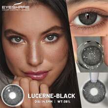 EYESHARE New Model 1 Pair Of Colored Contact Lenses For Eye Makeup, Brown, Gray, Blue And Green Contact Lenses, For Beauty Makeup, Annual Use, 14.5 Mm - No Prescription - 黑色 - 查看 3