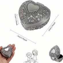 [ Customization ] 1PC Personalized Custom Carved Metal Relief Jewelry Box, Wedding Ring Storage Box, Wedding Exchange Ring Box, Gift Storage Box, High-End Commemorative Jewelry Storage Box