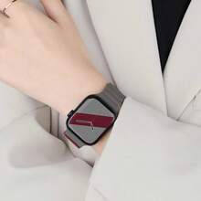 1pc Silicone Magnetic Waterproof Watch Band, Unisex, Compatible With Apple Watch IW Series, Slim Design, Compatible With Apple Watch IW 42mm, 38mm, 40mm, 41mm, 44mm, 45mm, 46mm, 49mm, Fashionable Smart Watch Strap Replacement For Series Ultra2, Ultra SE2, SE 10, 9, 8, 7, 6, 5, 4, 3, 2, 1, Suitable As Student Back-To-School Gift - Chocolate Brown - View 1