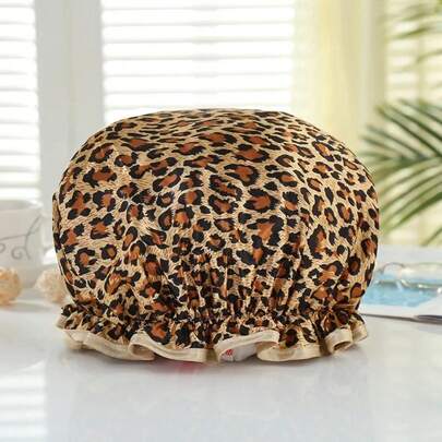 Gorro de ducha doble impermeable, champú para el cabello, baño, cubierta para cabezal de maquillaje