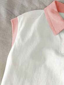 Young Girl Disco Ball And Matching Stars, Pink Bow-Tie Print Polo Vest Girls Sleeveless Vest Kids Clothes Girls Summer New Top