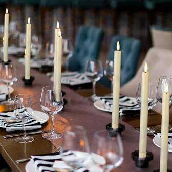 6/12 st flamlösa koniska ljus flimrande elfenbensfärgade koniska ljus batteridrivna lämpliga för hembord födelsedagsfest sovrum vardagsrum butik festival ramadan dekoration