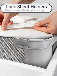 1/4 件装床单固定带（仅用于固定床单，不用于固定床垫），创新型床单固定带，重型床单固定带，适用于所有尺寸的床垫，是日常家居使用的理想之选（不适用于厚度超过 25 厘米的毯子或床垫）