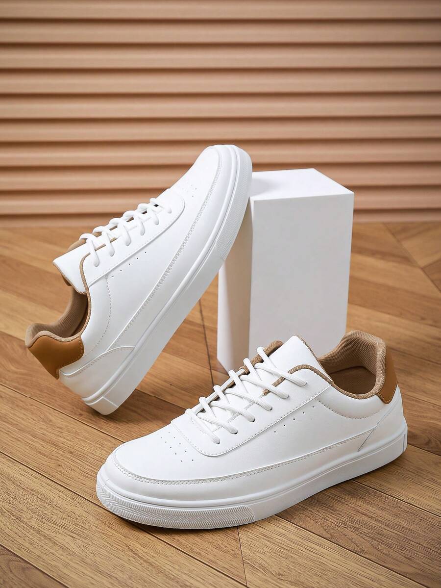 Men's Fashion Casual Sneakers, Minimalist Sports Shoes, White Trainers