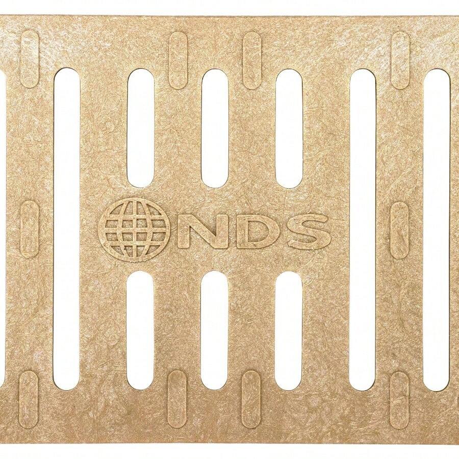 XISH NDS 241-1 Spee-D® - Rejilla de Drenaje de Canal plástico 4-1/8 Pulgadas de Ancho x 2 pies de Largo para calzadas Patios Cubiertas de Piscina y áreas comerciales Gris - Arena - Ver 1