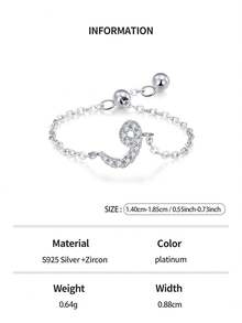 1枚优雅925纯银阿拉伯字母可调节戒指，适合女性佩戴，是婚礼、生日、母亲节及其他场合的理想礼物。