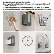 2件套免钻孔壁挂式路由器收纳架+电源插座支架 | 多功能家用WiFi整理架，适用于电视盒子/光纤调制解调器 | 锅盖架+砧板架+厨房用具架，悬浮式收纳架