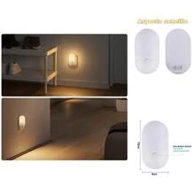 2 ámparas de Noche Minimalistas de Color Blanco para Niños - Ideal para Dormitorios, Pasillos y Baños - ‎blanco - Ver 2