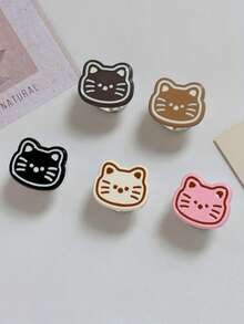 Cute Cat & Fish Design Toilet Flush Button, Nail Art Salon Bathroom Accessory, No Drill Installation, Creative Cartoon Long Nail Toilet Flush Handle