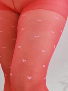 1 Pair Women's Heart Pattern Tights, Stylish & Sexy, Comfortable, Ideal For Valentine's Day, Dates, Daily Wear And Commuting - Available In All Sizes Including Plus Size - Multicolor - View 6