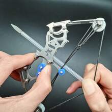 1 Pack 5.5 Inch Ambidextrous Durable Metal Mini Archery Bow Set, Classic Solid Color Compact Portable Outdoor Shooting Practice Entertainment Fun Bow Kit For Backyard Game Camping Holiday Leisure Sports - Bạc - Xem 5