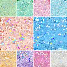 1 set de 10 couleurs de paillettes à gros morceaux holographiques, 1,76 oz/50 g de paillettes à gros morceaux macaron pour décoration de paillettes à ongles, résine, festival, paillettes à ongles. - Multicolore - Voir 7