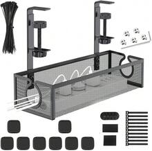 AKASENKO Organizador de Cables Escritorio,57 PCS Kit de organización de Cables,Doce estantes de Cables. Correas de Non, Correas de PVC y Almohadillas Antideslizantes. (Negro) - negro - Ver 7