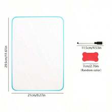 hoojojo 1块可擦写A3/A4尺寸磁性白板，干擦绘图板，适用于教学、家庭留言、课堂记录，经久耐用，是节日礼物、办公用品的理想之选，也适用于家庭、教室、办公室等场所。