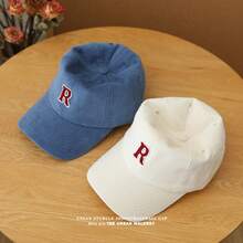 Gorra de béisbol de pana otoño invierno unisex estilo coreano suave gorra de pico de pato - Azul marino - Ver 4