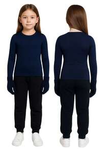 Children's Blouse For Boys And Girls In 220 Gsm Flannel Thermal Fabric. NAVY COLOR - Màu xanh hải quân - Xem 4
