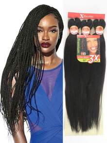 26-Inch 3 Packs Pre-Stretched Braiding Hair Extensions, PremiumSynthetic Yaki Texture Crochet Hair Extensions For Women, Ltch-Free &Heat-Responsiv - Black - View 17