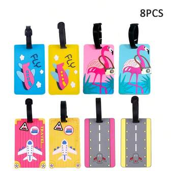 PVC Soft Rubber Multi-Color Luggage Tag, Fashionable Boarding Pass, Checked Luggage Name Tag, Travel Tag, Card Holder, Bag Accessory, Checked Luggage Information Label, Hanging Tag, Backpack Tag