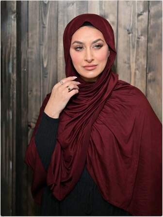1 pieza Hiyab de mujer de jersey, hiyab de modal, unicolor, suave y sedoso, cómodo y transpirable, pañuelo para la cabeza, chal, hiyab de jersey, 180cm*70cm, adecuado para uso diario, al aire libre, oración y culto