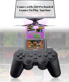 1 Console With 520 Built-In Games, Supports Major Platform Connectivity. Nostalgic Games Take You Back To Childhood. The Ultimate Christmas/New Year Gift For Yourself And Family! - 黑色 - 查看 2