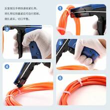 1pc Manual Cable Tie Gun, Nylon Tie Fastening Tool With Adjustable Tension And Cutting Function, HS-600A - Non-Electric Manual Operation, Durable Aluminum Alloy Structure, With PVC Handle - Multicolor - View 2