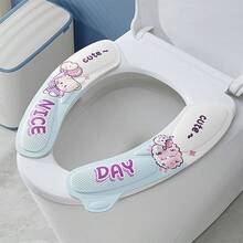 1 Stück dicke Toilettendeckel, wiederverwendbare selbstklebende EVA Toilettenauflage mit kreativem Kürbismuster, bequeme Toilettenauflage, waschbare tragbare Sitzauflage, einfach zu reinigen, elastisch und warm, geeignet für alle Jahreszeiten - Verschiedenfarbig - Übersicht 11