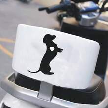 Dachshund Heart Shape Silhouette Vinyl Sticker For Car, Truck, Laptop, 6 Inch/15.3cm White Reflective Carving Decal, Stickers, Wall Decal, Vinyl Decal For Home Decorations, Spring Decoration Items Refresh Your Home, Rama Decoration Stickers Gifts Birthday Graduation
