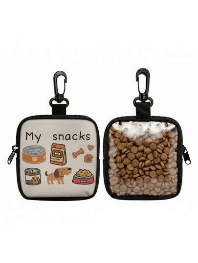 1pc Dog Treat Bag, Pet Training Set, With Hook For Easy Carrying, Pet Waste Bag, Puppy Training Reward Snack Bag, Happy Dog, Dog Supplies, Puppy Supplies