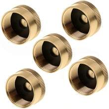FengJIN HZFJ 5PCS Solid Brass Refill 1lb Propane Tank Cap for Outdoor Camping Stove Cooking Propane Cap to Prevent Gas Leaking Propane Bottle Cap with Brass Construction 5 Packs - 5 piezas - Ver 2