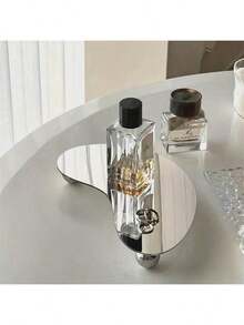 1pc Modern Geometric Acrylic Tray, Asymmetrical Shaped Acrylic Tray, Candle & Fragrance Holder, Jewelry Display Tray, Luxury Home Decor Accessory, Suitable For Roman Style Decoration, Room And Bedroom Decor, Makeup Room Decor - Multicolor - View 3