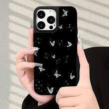 Butterfly Sparkle Pattern Phone Case Compatible With  17  16 Pro Max  15 Pro Max  13 And  12 Made Of TPU Material Providing Shock And Drop Protection A Perfect Gift For Family Friends Loved Ones Boyfriends/Girlfriends And For Christmas - Black - View 1
