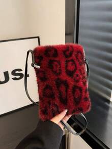 1 pieza Bolso de mano de mujer, bolso de hombro de peluche de moda, bolso cruzado de gran capacidad, billetera de teléfono de mujer, diseño de solapa pequeño, adecuado para otoño/invierno, mejor regalo para amigos - Multicolor - Ver 19