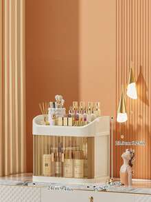 大容量三层双门化妆品收纳盒，浅黄色，抽屉式设计，可收纳梳妆配件、珠宝首饰、化妆刷、香水等，是送给女性的完美礼物，也是情人节和开学季的理想之选。 - 彩色 - 查看 12