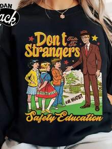 Don't Talk To Stranger Shirt, Funny St5 Movie T Shirt, Mr. Whatsit Stranger Tee, Education - 黑色 - 查看 1