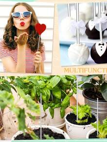 50pcs Acrylic Lollipop Sticks, Cake Pop Sticks, Candy Sticks, Stirrers, Transparent Round Plastic Rods, Reusable Cake Decorating Sticks, Suitable For DIY Crafts, Party Decorations, Gardening, Weddings, Halloween, Christmas Candies, Handmade Items, Garden Plants, Birthdays, Graduations, Baking Tools, Kitchen Accessories (4 Inch, 6 Inch, 8 Inch, 10 Inch) - Multicolor - View 7