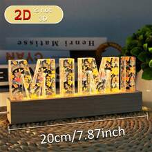 2D Personalized Custom Name Night Light, Colorful Floral Letter Lamp, Acrylic Decor Light, Customized Gift, USB Powered Acrylic LED Light, Customized For Room & Home Decor, Best Gift For Birthday, Wedding, Valentine's Day, Easter, St. Patrick's Day, Party - Multicolor - View 5